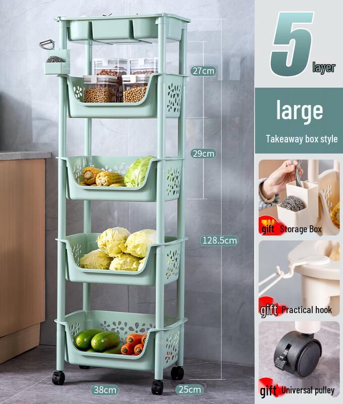 

Zhaoran Nordic Green 5-Tier Kitchen Storage Rack