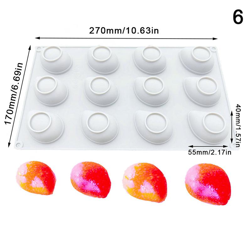 1 Stuks Ananas Peer Perzik Fruit Serie Taart Siliconen Vorm Mango Sinaasappel Bakken Mousse Vorm Aardbei Franse Dessert Mousse Vorm