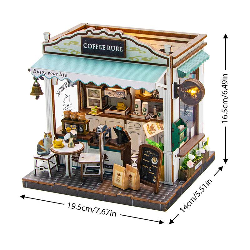 Maison de Poupée Miniature en Bois Puzzle 3D Assemblage Modèle de Construction Kits Petite Pièce Maison Avec Meubles Éclairage Jouets en Bois Pour Cadeaux