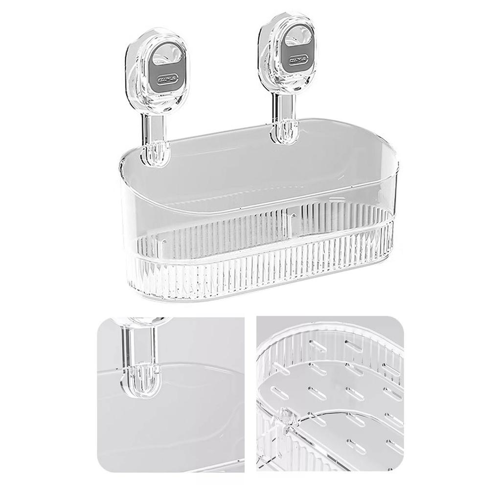 Starker Saugknopf Aufbewahrungsregal Robustes Kunststoff Saugregal Aufbewahrungsregal Für Badezimmer Küchen Und Schlafzimmer