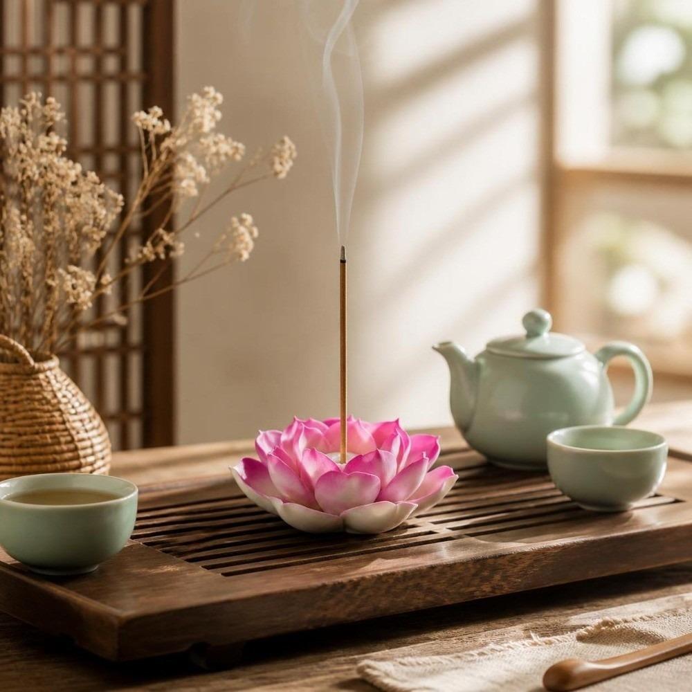 Keramik Räuchergefäß Blumenmuster Lotus Aromatherapie Ständer Räucherschale Bürogebrauch