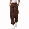 Damen Color Kordelzug Locker Sitzende Jogging-Sweatpants mit Elastischen Bündchen