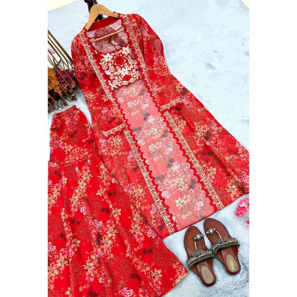 Launching New  Bollywood Indo Western Koti Plazo & Blouse Collection*