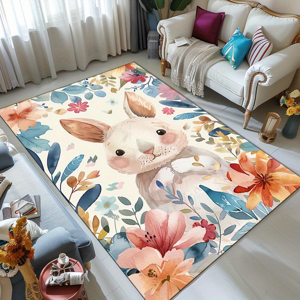 

Adorable Bunny Carpet, Versatile 3D Printed Area Rug for Living Room, Game Room, Balcony, Corridor & Kitchen, 50x80cm