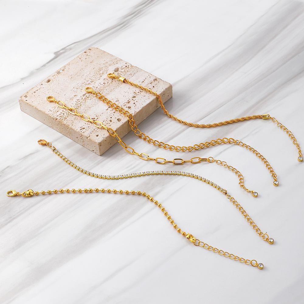 Bracelet, Fashion Gold Chain Dot Diamond Beaded Bracelet Jewelry