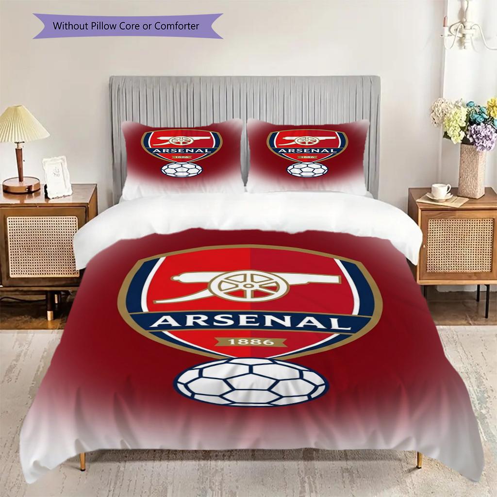 "Iconic Arsenal Football Emblem" Bedding (1 * duvet cover + 2 * pillowcase, without core) 2DFlat Bedding set Soft and comfortable