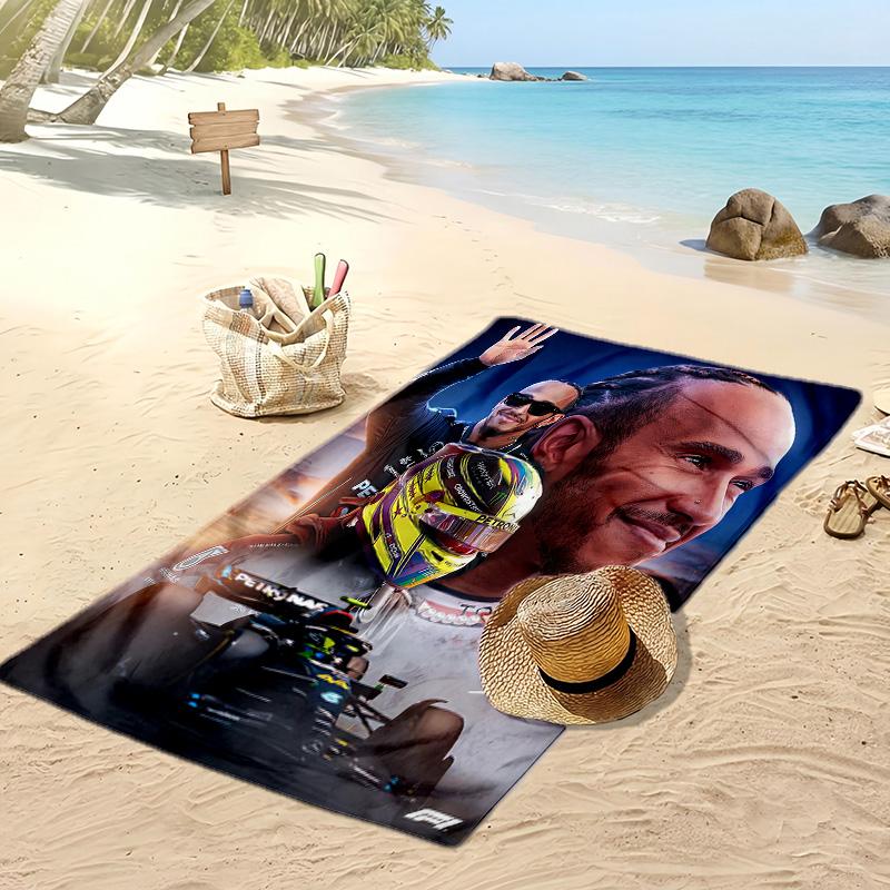 Asciugamano da Spiaggia Stampa Lewis Hamilton Morbido Portatile Asciugatura Rapida?Asciugamano Asciutto Per Piscina Vacanza Estiva Sport all'Aperto