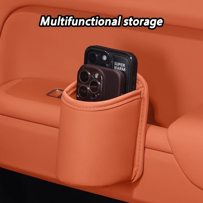 1PC PU leather car cup holder storage box multi-compartment design is suitable for most models