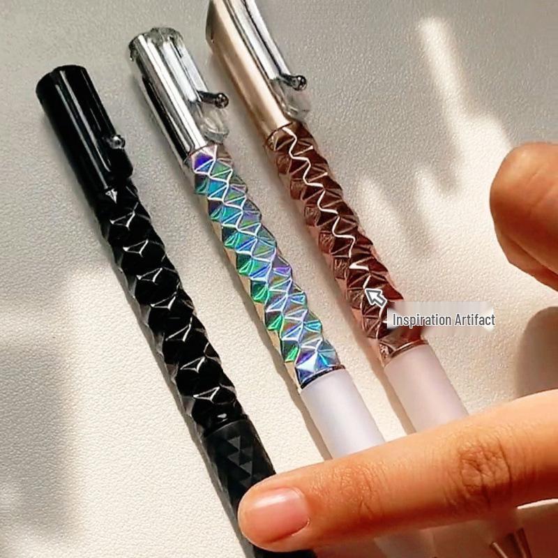 Douyin Geometric Transformation Stress-Relief Pen: Quick-Dry, Black, Diamond Motion, Creative Niche Stationery