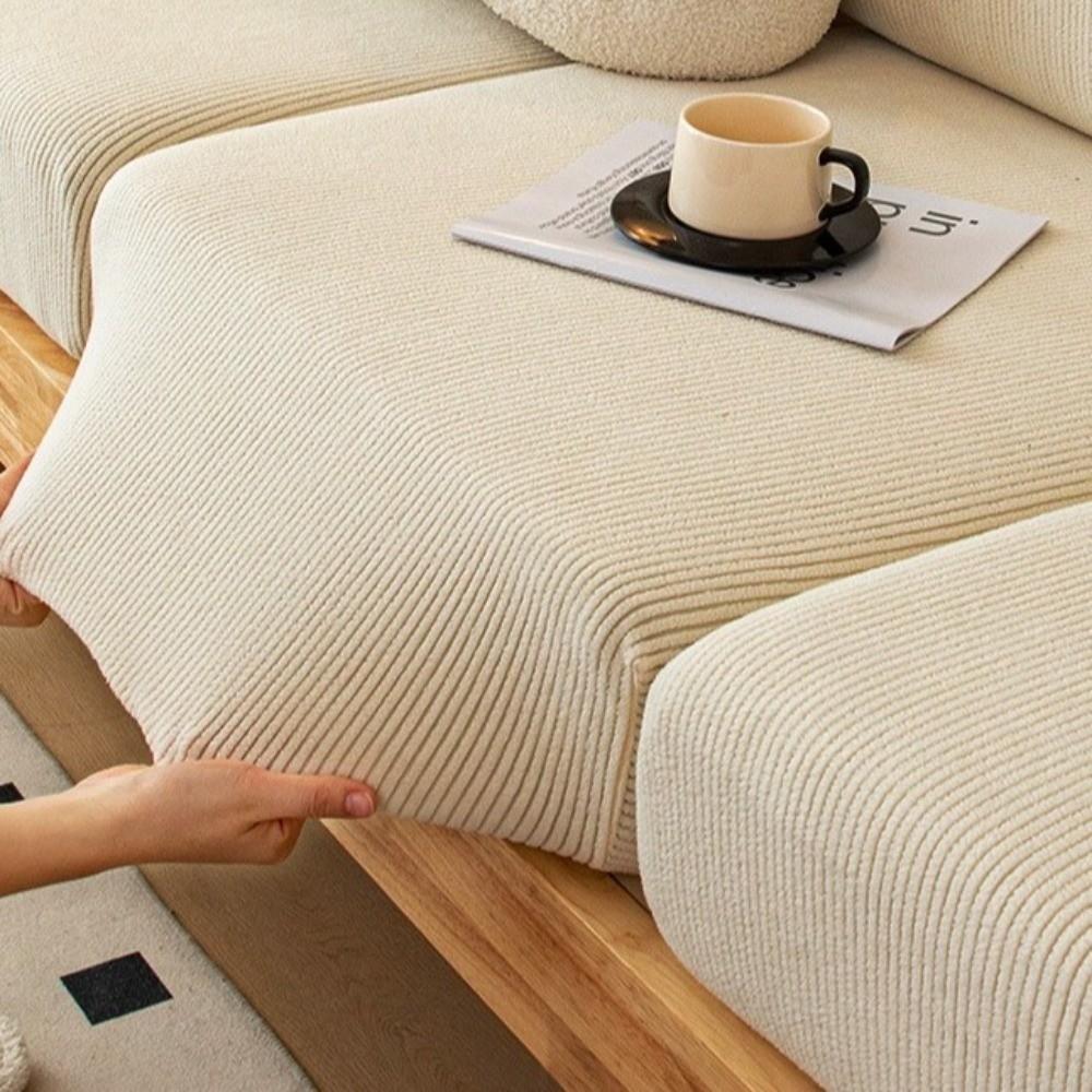 Anti-cat Scratch Thicken Elastic Sofa Slipcover Removable Solid Color Couch Covers Soft Durable Sofa Cushion Office