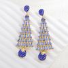 Christmas Tree Earrings With Tassels For Women Holiday Party Decor