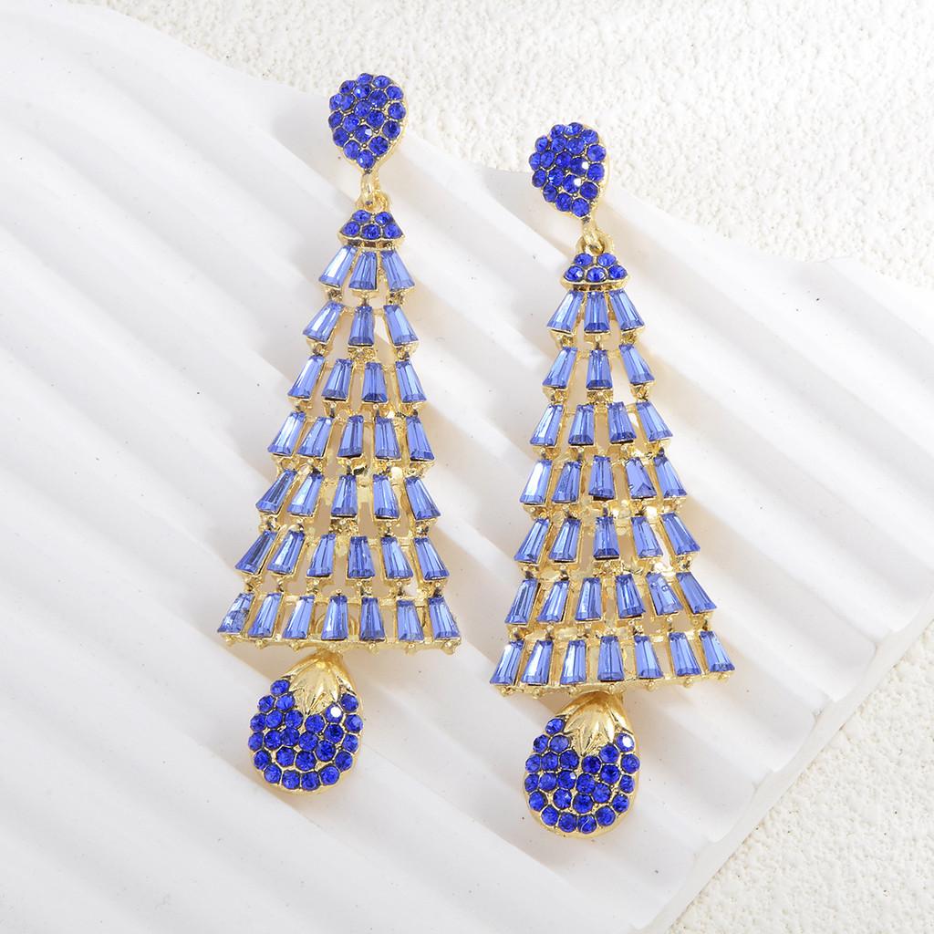 Christmas Tree Earrings With Tassels For Women Holiday Party Decor