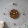 Transparent Digital Wall Watch Solid Wood Scale Clock Durable Hanging Clock  Office