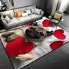 Lovely Pug Dog Cartoon Area Rug Cute Animal Carpet for Kids Bedroom Playroom Non-Slip Floor Mat Home Decor Gift