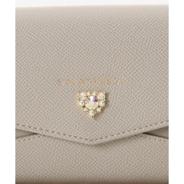 Billfold Long Wallet with Heart Bijou Gray [Samantha Vega] Women's