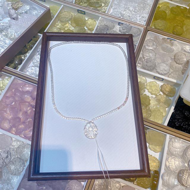 Nine-Tailed Fox White Crystal Pendant Necklace with Artificial Beads - Perfect Gift for Girls. Pendant Only