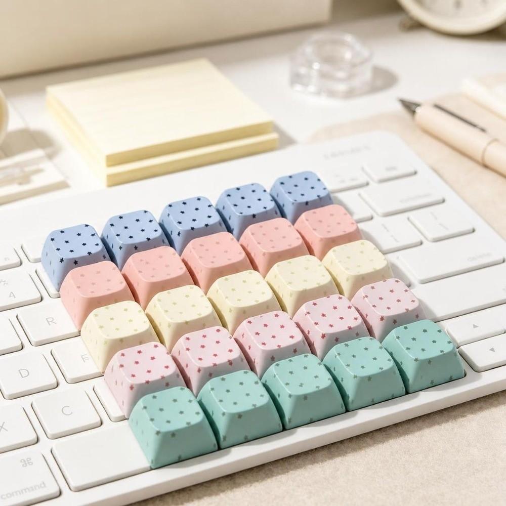 5 Pcs Novelty Design Polka Dot Keycaps Handmade Craft Switch Tester Keychain Keyboard DIY