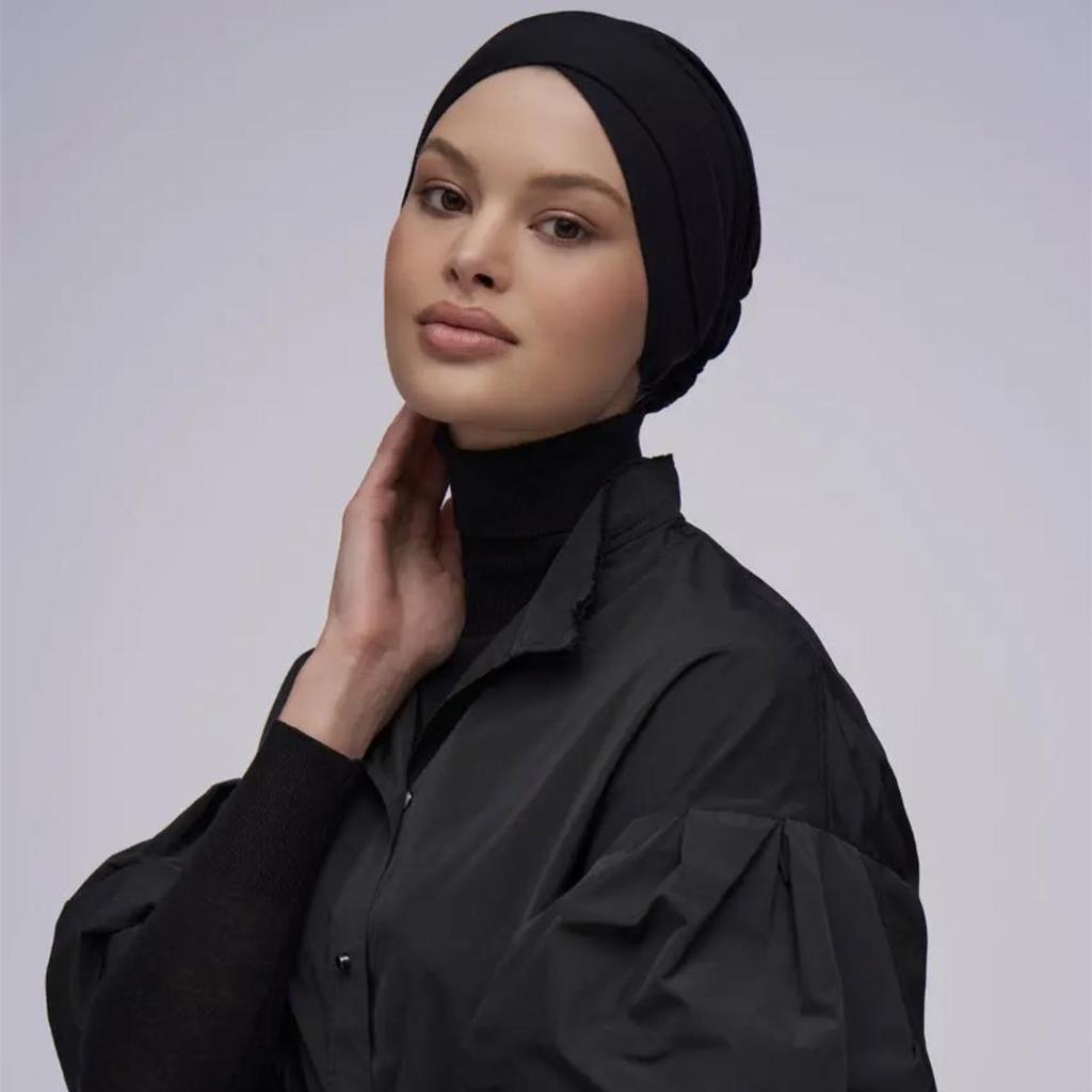 Modal Cotton Stretch Elastic Postpartum Cap - Solid Color Tie-on Indian Hat