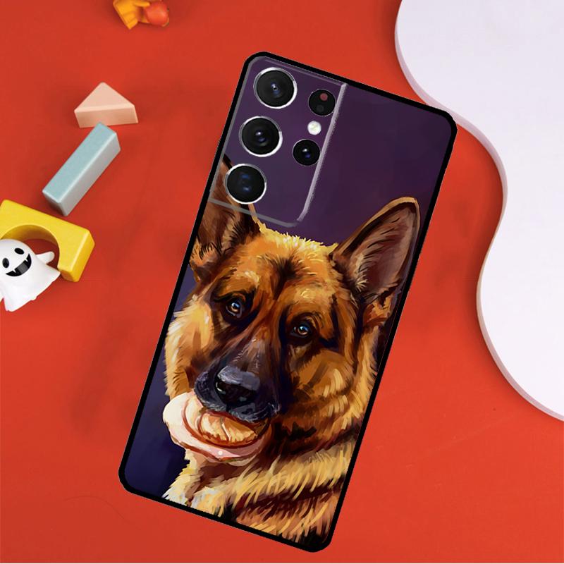German Shepherd Dog Phone Case For Samsung Galaxy S25 Ultra S24 Ultra S9 S10 S20 S21 S22 S23 Plus S24 FE Cover