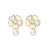 925 Silver Charm Four Leaf Clover Tulip Flower Pendant Bead Earrings Necklace fit Birthday Set Jewelry Gifts