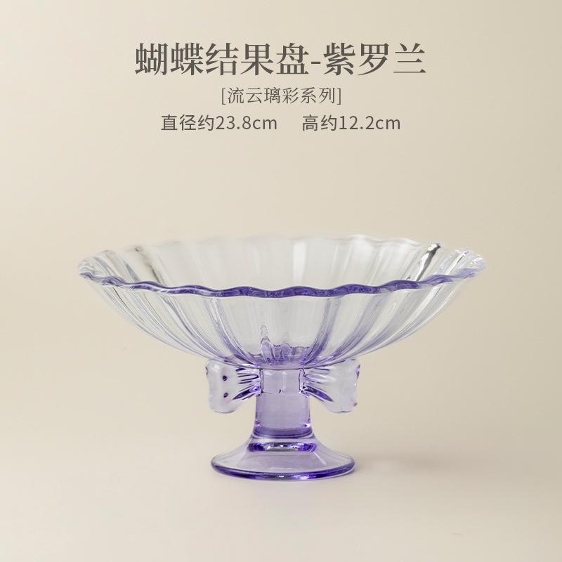 

Butterfly Knot High Foot Fruit Dishes Handmade Pastry Plate Trinket Dish Dry Fruit Serving Tray Sharing Plate Cafes Craft Gift
