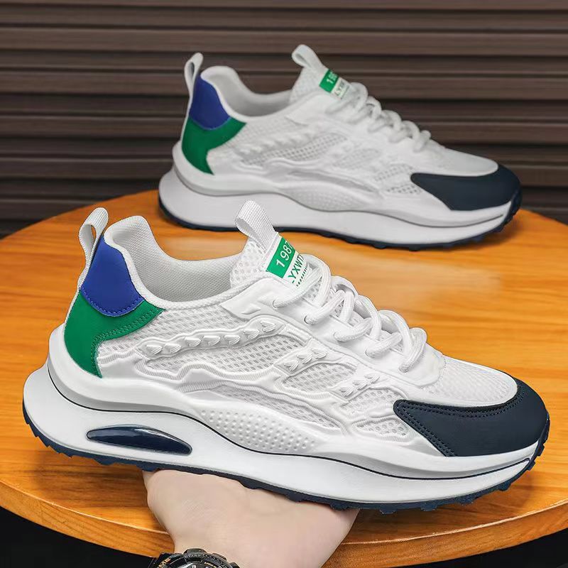 Summer Breathable Men's Shoes 2025 New Outdoor Mesh Mesh Shoes Sports and Leisure Junior High School Students Platform Dad Trendy Shoes