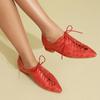 Apricot Women Oxford Pumps Lace Up Low Block Heels Lady Casual Shoes Big Plus Size 45
