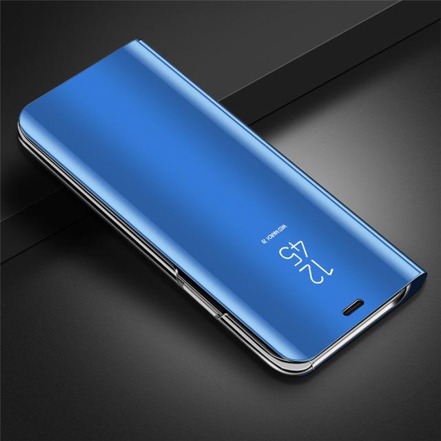 Spiegelansicht Leder Flip Case für Samsung Galaxy A14 A13 A12 A24 A23 A34 A54 A04S A51 A50 A52 A53 A33 A22 A32 5G 4G S22 S23 S24 Ultra Stand Buch Cover