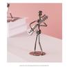 Retro Ironwork Band Ornament Metal Electroplating Mini Music Minimalist Guitar Violin Decoration Handicraft Classical Gift