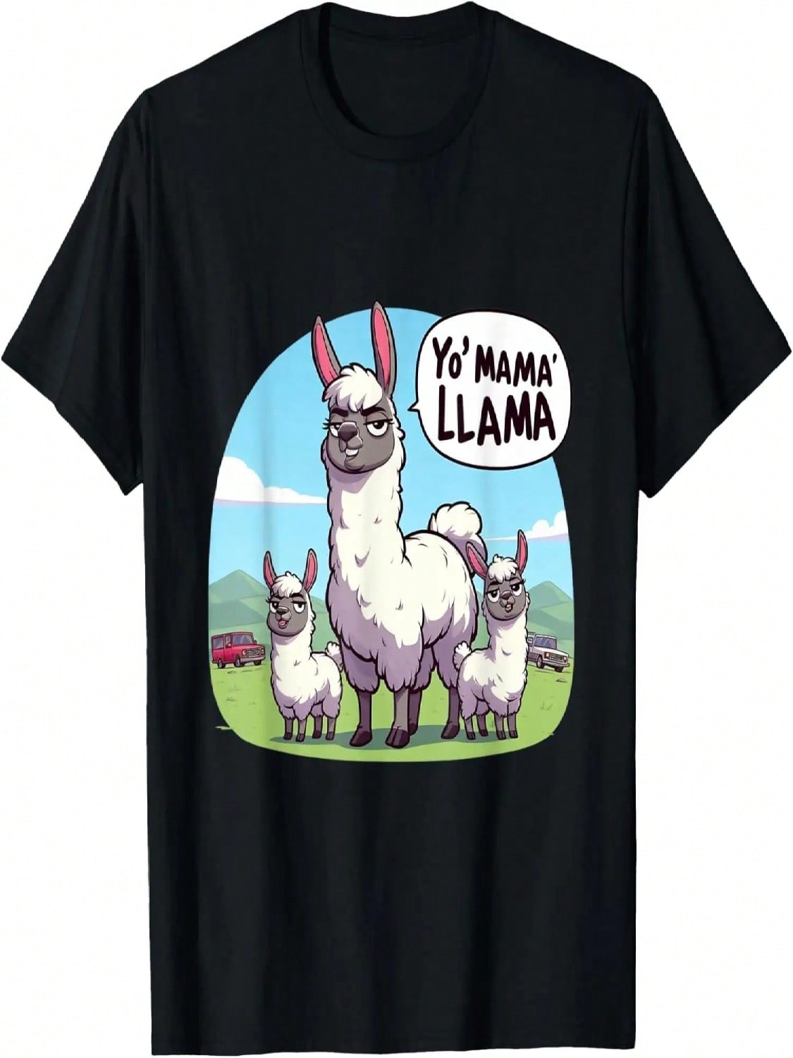 Yo Mama Llama Cartoon 80s 90s Yo Mama Joke T-Shirt S разноцветный