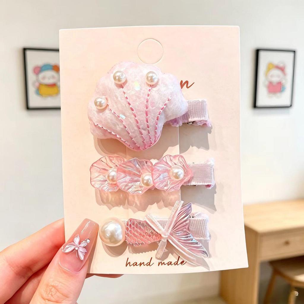 Ocean Series Kids' Hair Clips: Starfish & Shell Hairpins for Flyaway Bangs