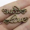 20 stuks Woord Connector Bedels Voor Sieraden Maken Antiek Brons Zilverkleurige Hangers DIY Ambachten Maken Onderdelen Tibetaanse Sieraden