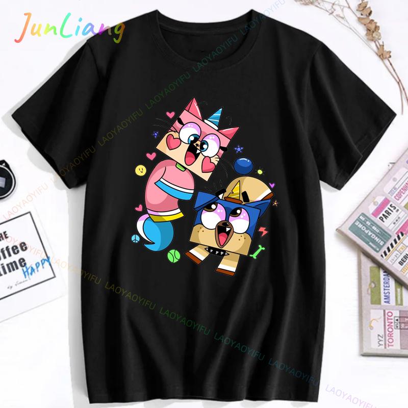 Unikitty Cat T Shirt Movie Cartoon Cute  Funny Tee Man Womens Short Sleeves Gift TShirt