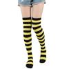 Regenbogen Oberschenkelhohe Socken Bunte Streifen Über das Knie Socken Strumpfwaren Halloween Cosplay Kostüm Zubehör Damen Herren Kind