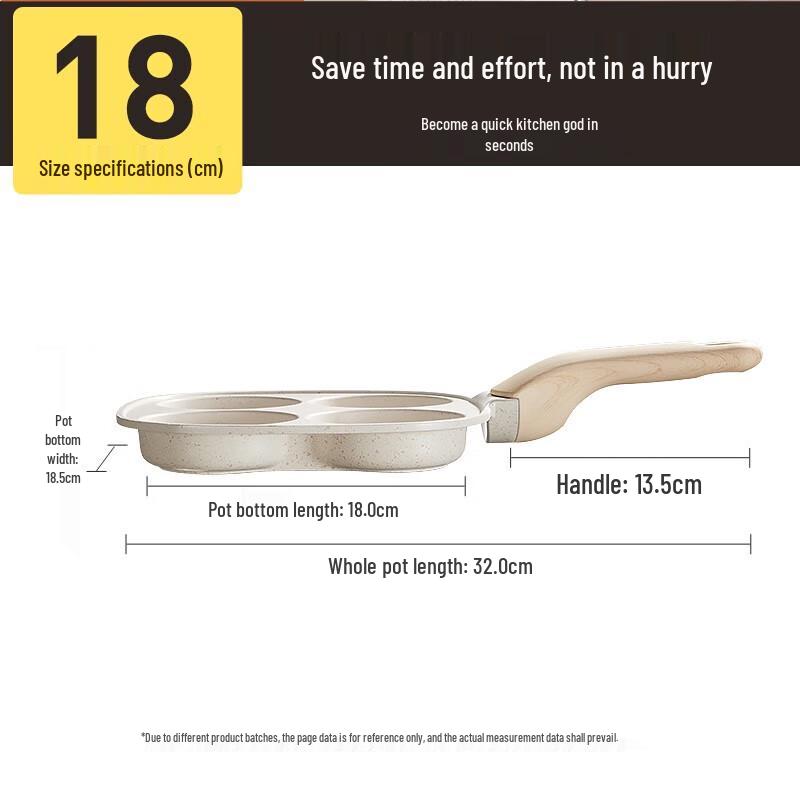 Cooker King 18cm White Series 4-Compartment Non-stick Breakfast Pan