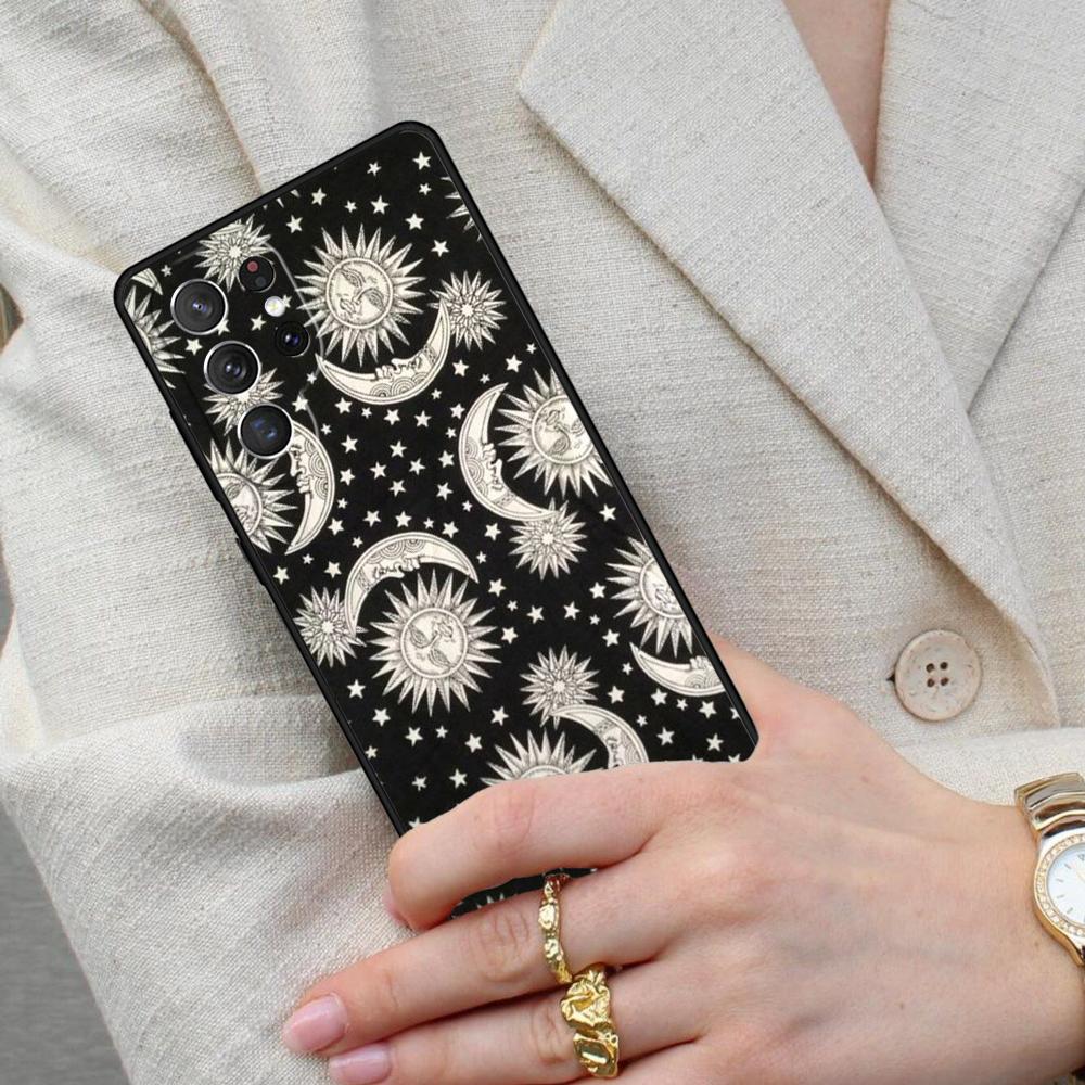 Fashion Sun Moon Face Cell Phone Case for Samsung Galaxy S26 Ultra S25 S24 S23 S22 S21 S20 Note10 Cover