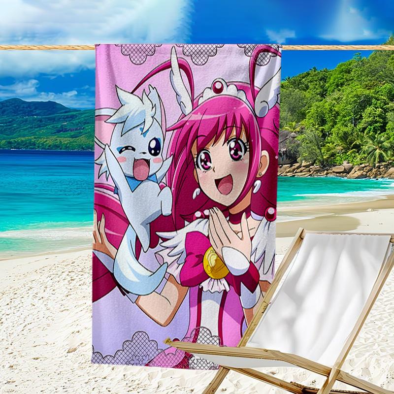 1pc Pretty Cure2 Beach Towel, Beach and Seaside Swimming Pool Equipment, Fashion Pattern, Rectangular, Travel Essentials