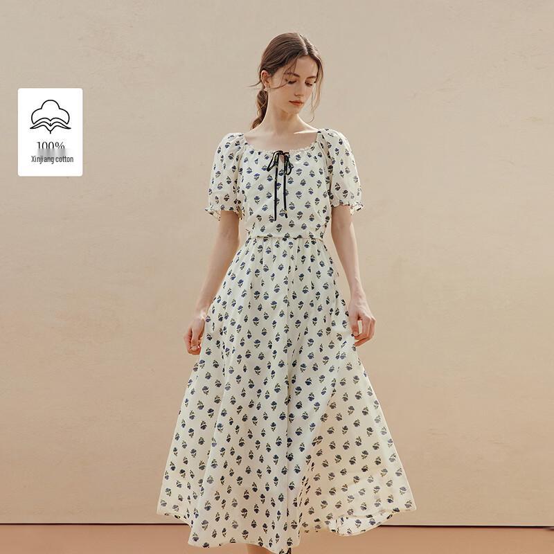 INMAN Women s Floral A-line Midi Dress XL