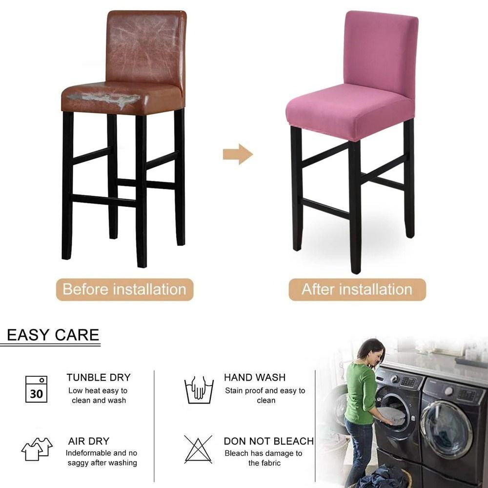 Elastic Stretch Counter Height Bar Stool Cover Dustproof Bar Stool Seat Covers  Dining Room