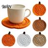 Porte-gobelets tissés épais Crocheted Citrouille faits à la main Sous-verres pour tasses bols, Fil résistant à la chaleur Tapis de bureau décoratifs pour boissons Décor de table d'automne,
