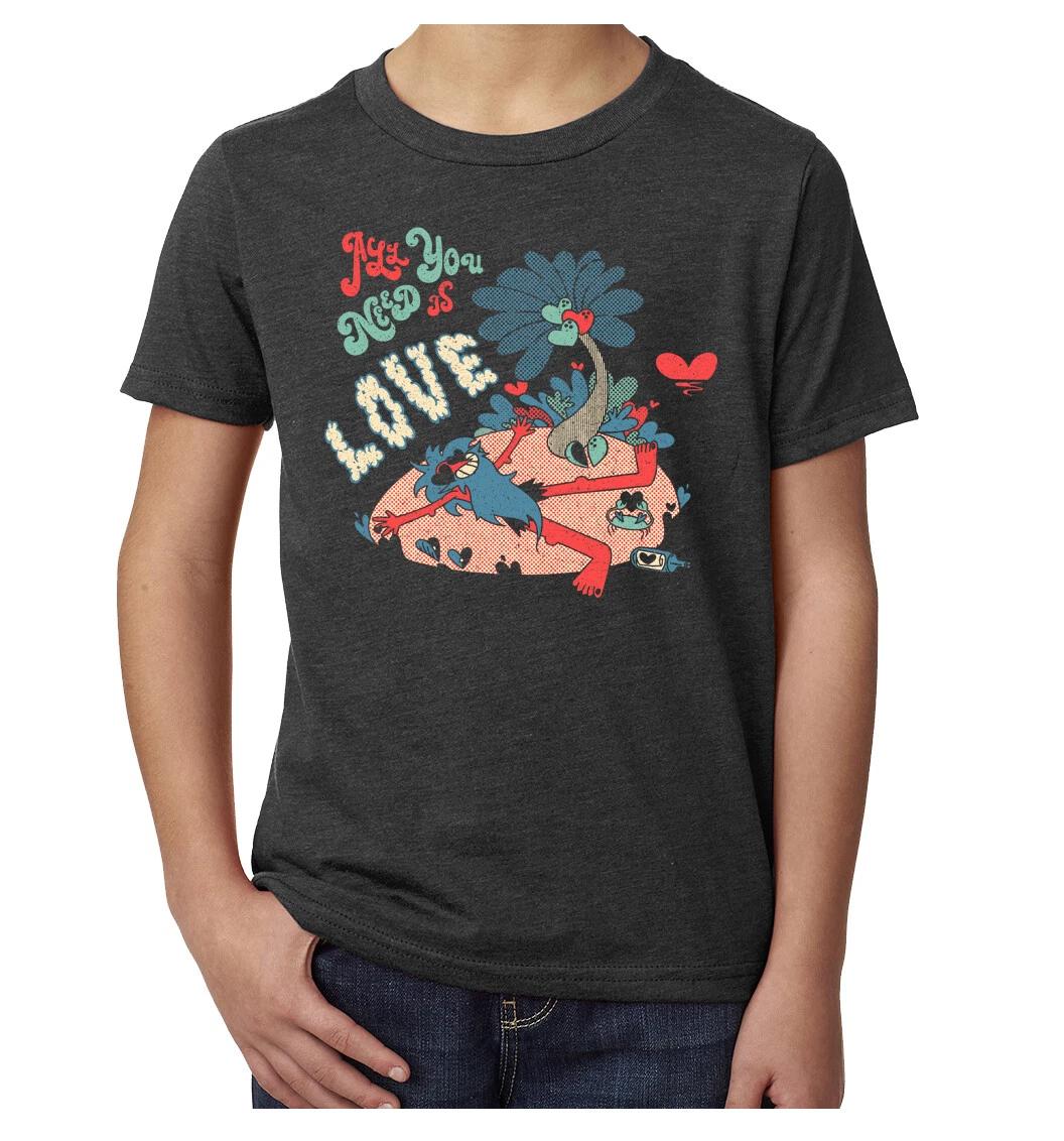 Funny Vintage All You Need Is Love Shirts, Valentine Tees, Funny Kid s Shirts! M