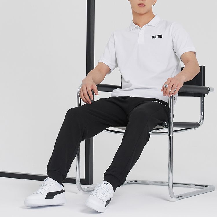 Puma Logo Letter Print Short Sleeve Polo Shirt Men polo shirts White 848736-02