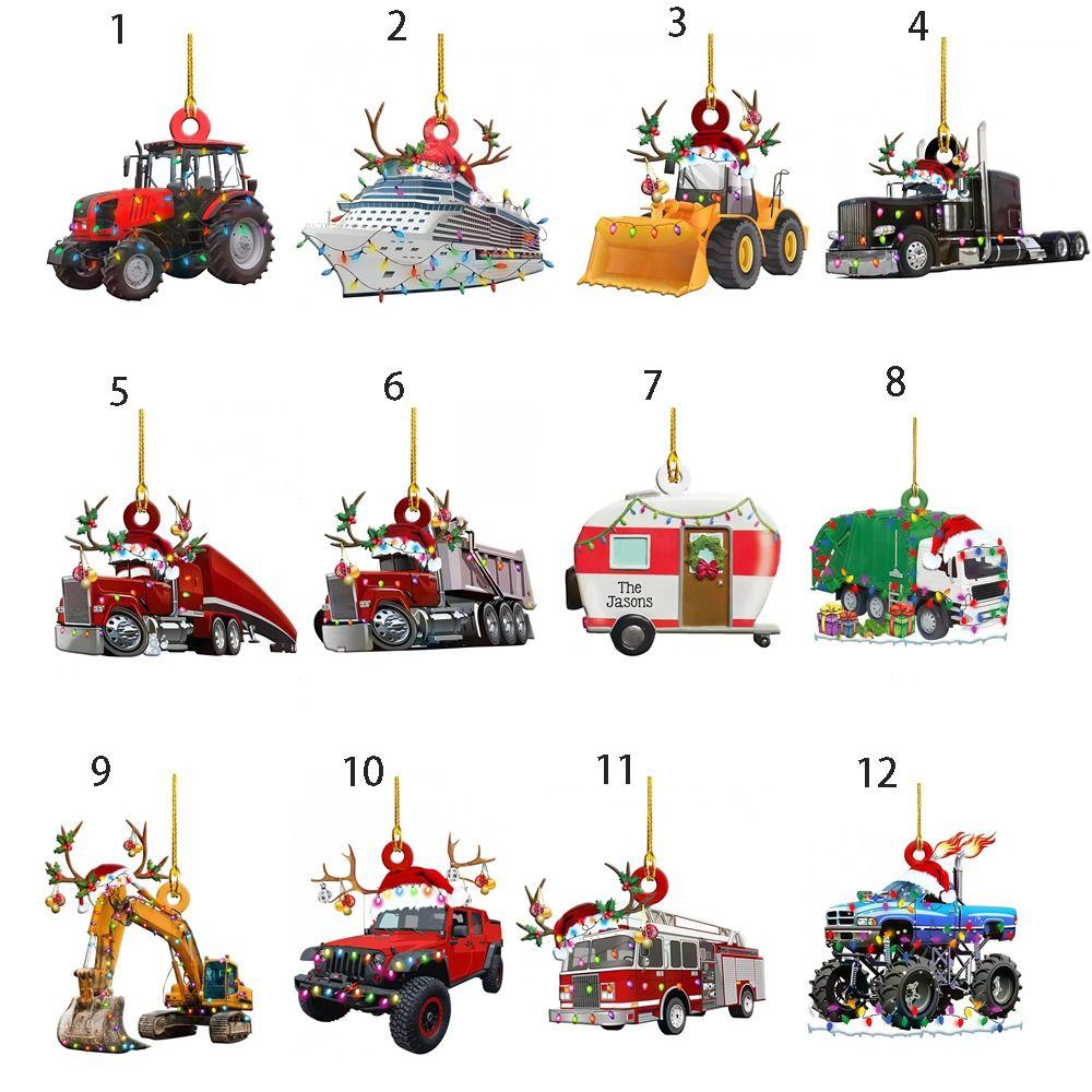 Engineering Cars Cars Hanging Pendants Handmade Engineering Cars Ornaments  Christmas