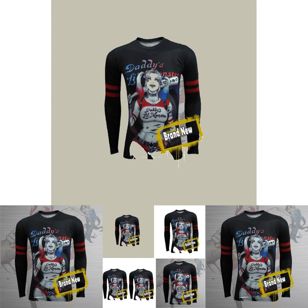 Harley Quinn T Shirt For Men Long Sleeve Polyester Casual Streetwear Teenager Style
