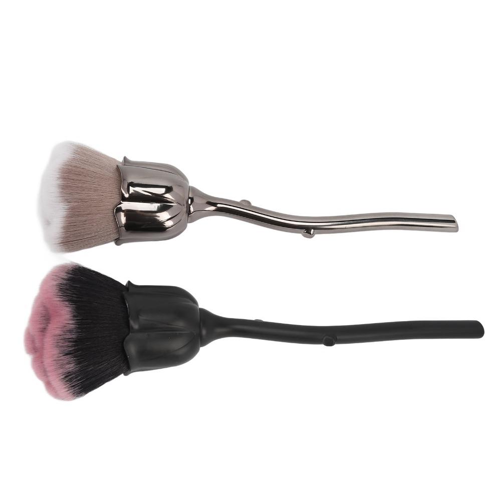 2pcs Fluffy Texture Fluffy Powder Brush Nail Art Dust Remover Brush Salon Manicure Work
