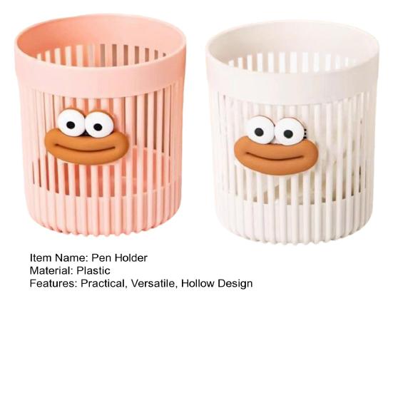2 st Tecknad Pennställ Söt Stor Mun Skrivbordsorganisatör för Hemmakontor Mångsidig Förvaring för Pennor Sminkborstar Kreativ Gåva för Barn Vuxna