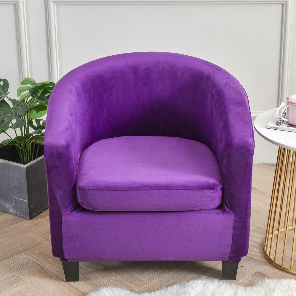 Velvet Club Chair Cover 2pcs/Set Tub Sofa Cover Small Round Sofa Slipcovers for Living Room Couch Cover With Seat Cushion Covers