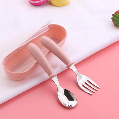 Baby Gadgets Geschirr Set Kinder Utensil Edelstahl Kleinkind Geschirr Besteck Cartoon Infant Lebensmittel Fütterung Löffel Gabel