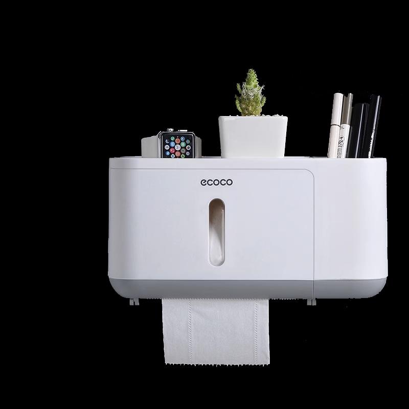 ecoco Wall-Mounted & Countertop Toilet Paper Holder with Storage