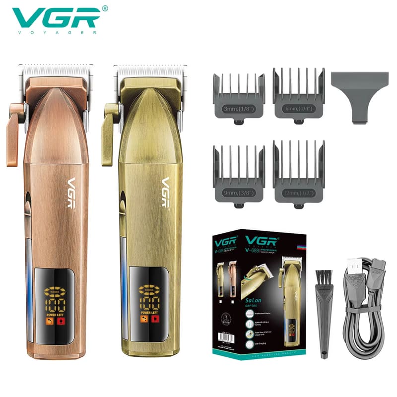 New Sturdy and Durable Hair Clipper Professional Rechargeable Hair Clipper Men's Cordless Electric LCD Digital Display Hair Clipper for Hair Salon